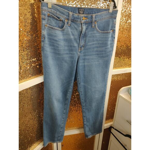 J. Crew Women's Jeans Size 30 Essential Straight Jean Medium Wash Cropped - Picture 4 of 12